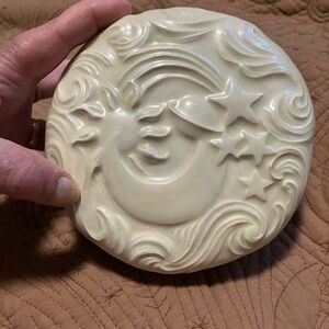 Decorative Handmade Celestial Themed Round Trinket Box